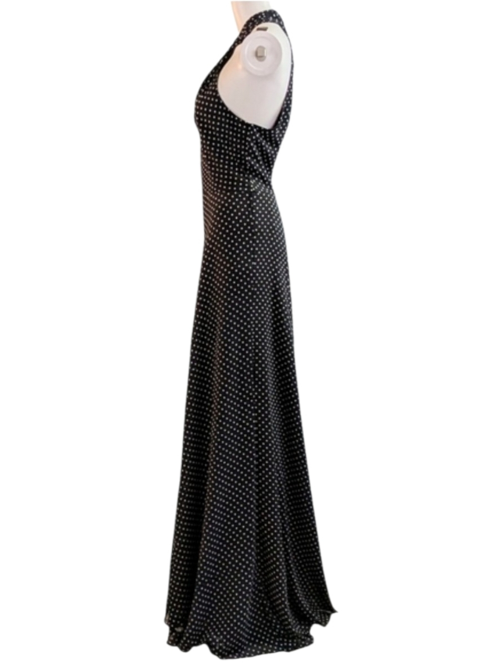 Lauren Ralph Lauren Polkadot Georgette Halter Gown - Picture 5 of 14